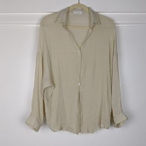 Monologue Crepe Long Sleeve Button Down Dolan Top